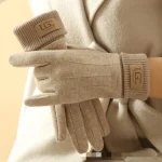 Gants d&rsquo;hiver en cachemire pour femmes, gants chauds pour écran tactile, Protection contre le froid, mitaines à doigts complets, cyclisme en plein air, gants en laine épaisse