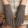 gants pour femmes décorés d'arc à la mode et élégants, conception simple, résistants au froid et aux écrans tactiles pour le cyclisme et l'écriture