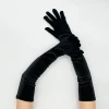 gants élégants en velours doré pour cosplay, longs gants élastiques pour garder au chaud, pour spectacle sur scène, gants de fête pour filles