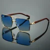 kammpt mode rétro carré métal nuances femmes marque originale conception conduite lunettes de soleil nouveau double pont pilote lunettes de soleil