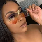 Lunettes de soleil surdimensionnées modernes pour femmes et hommes, lunettes de soleil de luxe de styliste, décoration d&rsquo;abeille, nuances Trengding UV400