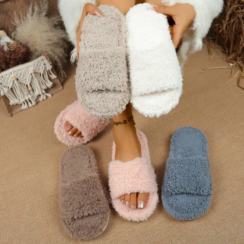 2025 nouveau décontracté moelleux femmes appartements pantoufles maison concepteur femme chaussures mode luxe flou hiver peluche élégant diapositives femmes 2025 nouveau décontracté moelleux femmes appartements pantoufles maison concepteur femme chaussures mode luxe flou hiver peluche élégant diapositives femmes
