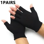 1 paire de gants de travail noirs résistants à l&rsquo;usure pour femmes et hommes, gants de protection d&rsquo;extérieur élastiques respirants en Nylon tricoté