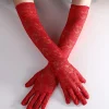 gants de conduite longs et élégants pour femmes, blanc, noir, crème solaire, sexy, anti uv, élasticité, dentelle, maille, chauffe bras, été