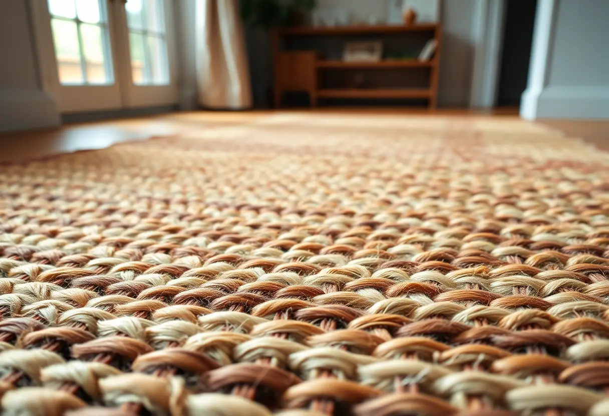 Un tapis traditionnel posé dans une pièce intime