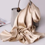 Foulard Long en soie naturelle pour femmes, châle de luxe, en Satin, Bufanda,foulard en soie,foulard cheveux