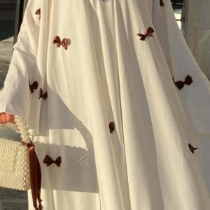 Femmes Robe musulmane Abaya pour Eid arabe arc manches évasées longue Robe Jalabiya Ramadan dubaï Abayas caftan robes maroc robes