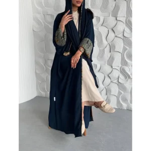 Abayas + Hijab pour femmes musulmanes du Moyen-Orient, 2 pièces, kaftans islamiques, robes maxi décontractées, jilbabs arabes, manches longues, devant ouvert, abaya Abayas + Hijab pour femmes musulmanes du Moyen-Orient, 2 pièces, kaftans islamiques, robes maxi décontractées, jilbabs arabes, manches longues, devant ouvert, abaya