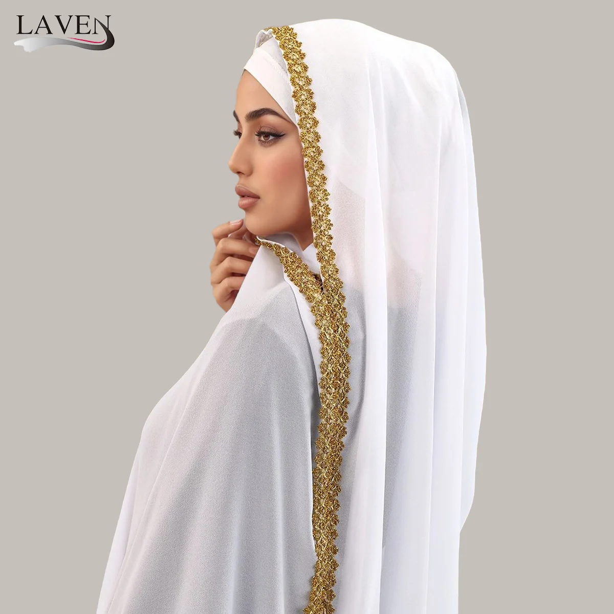 Foulard en mousseline de soie solide Hijabs femme musulman strass Hijab châles dames mode châle enveloppes Turban islamique femme foulard