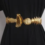 Nouvelles Ceintures Designer 2026 pour Femmes – Ceinture Élastique Dorée de Luxe de Haute Qualité pour Dames, Ceinture de Taille en Métal pour Robe