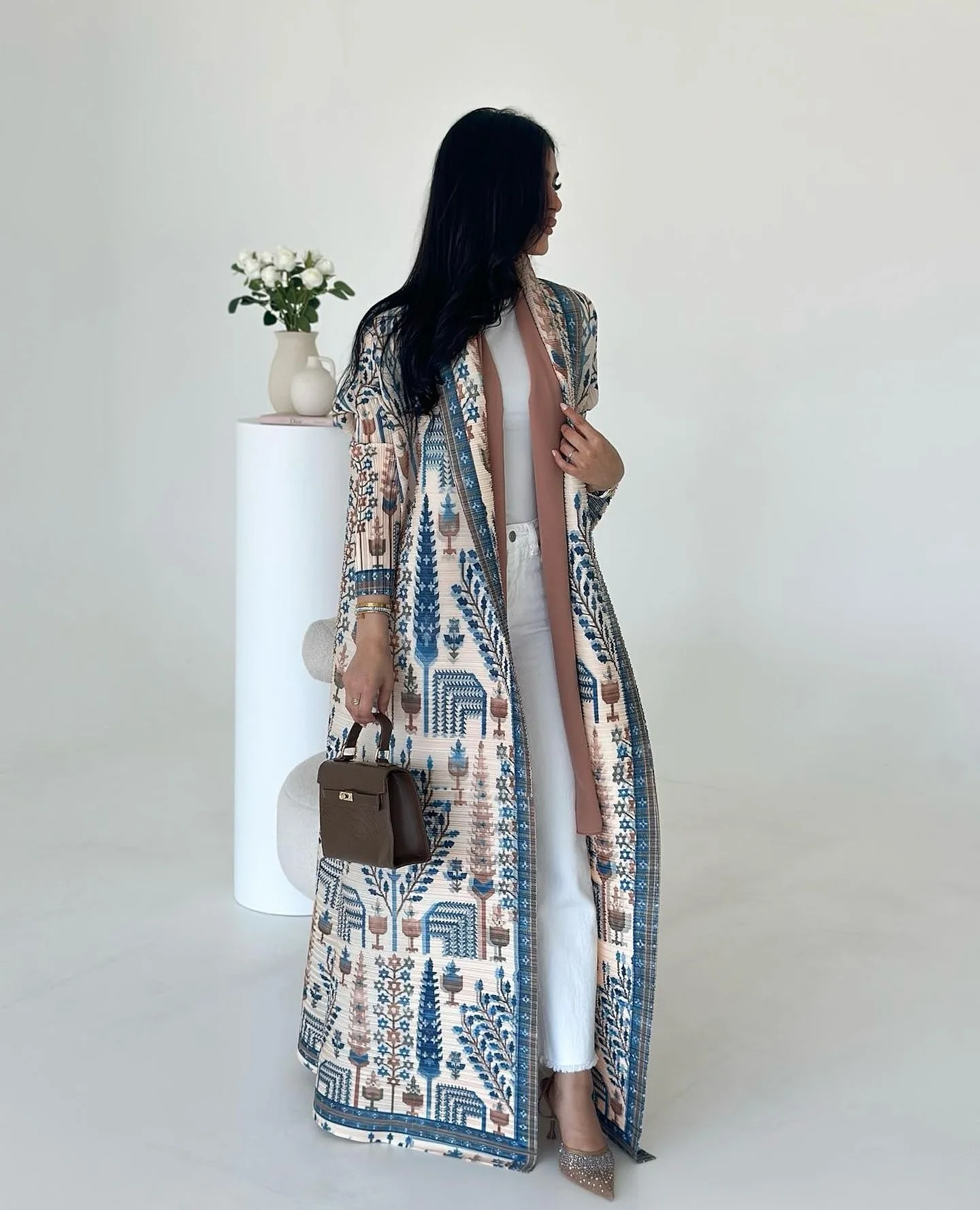Abaya – Robe musulmane longue plissée, élégante, stylée, Miyake, Cardigan, neuve, 2026