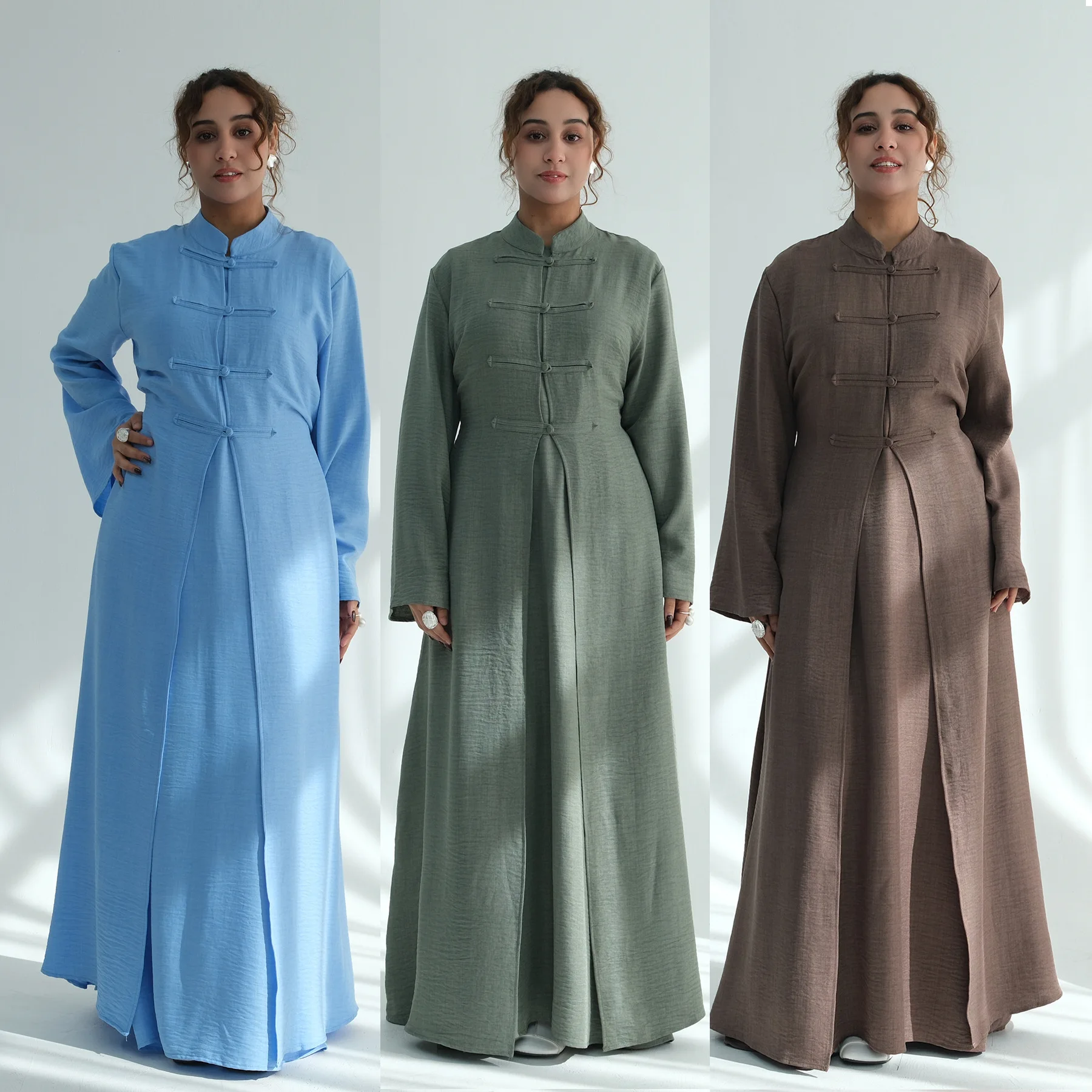 Robe Abaya pour femmes, ensemble 2 pièces, style chinois, Jalabiya musulmane, Ramadan, Dubaï, Vestidos Largos, robe longue de fête, robe longue arabe, Kaftan 2026
