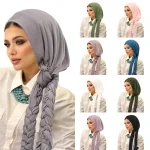 Hijabs musulmans pour femmes, foulard, chapeau tressé, couverture de cheveux, accessoire tendance, bandeau populaire transfrontalier pour femmes