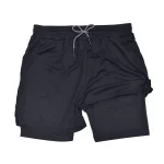 Short de Sport 2 en 1 pour hommes, vêtements de Sport, Short de course à Double pont, bas de plage, été, Fitness, entraînement, Jogging, pantalons courts pour hommes