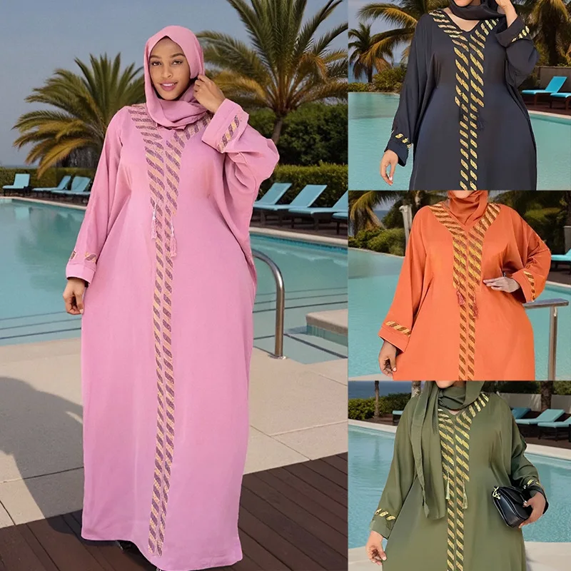 Robe musulmane Abaya Jalabiya femmes Eid robes saoudien longue Robe robes Hijab Islam Abayas foulard Ramadan marocain dubaï caftan