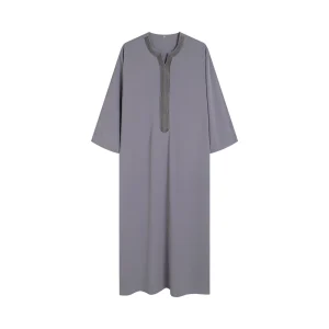 Robe marocaine pour hommes, rayures brodées à la main, ample et respirante, Djellaba Abaya, vêtements musulmans, nouvelle collection été 2025