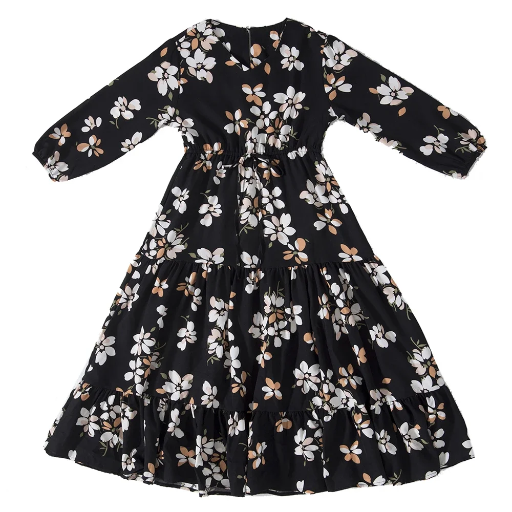 Abaya-Robe Longue à Imprimé Floral pour Enfant, Tenue Musulmane, Kaftan Arabe, Turquie, ixIslamique, Vacances, Dubaï, 2-12 Ans