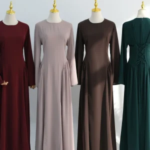 Robe Abaya Traditionnelle de Dubaï pour Femmes Musulmanes, Robe Longue Ajustée à Bretelles au Dos, Kaftan, Robe de Prière, Vêtements Islamiques pour Femme Robe Abaya Traditionnelle de Dubaï pour Femmes Musulmanes, Robe Longue Ajustée à Bretelles au Dos, Kaftan, Robe de Prière, Vêtements Islamiques pour Femme