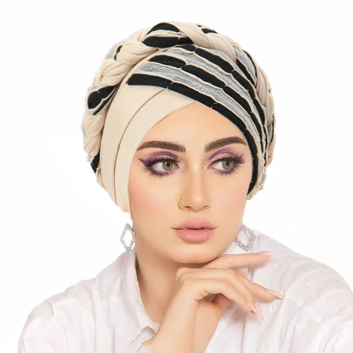 Femmes Turban indien chapeau musulman Hijab Bonnet Bonnet perte de cheveux foulard chimio casquette chapeaux Bandanas Turbante Mujer