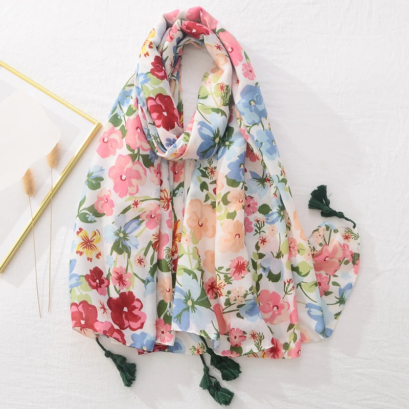 Écharpe de marque florale Designers de luxe nouveau Style femmes foulards élégants châles de câlin rose violet écharpe Bandana châles de conception de mode