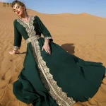 Abaya marocaine Dubaï Caftan Robe longue pour femmes musulmanes, Ramadan, arabe, broderie de luxe en dentelle, robe de soirée de mariage, islamique Ne