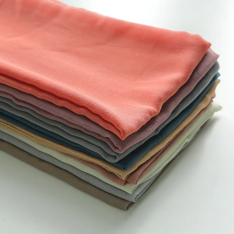 Écharpe de Styliste en Coton et Lin, Hijab, Pashmina, Châles de Tête pour Femme, 36 Couleurs, 180x90cm