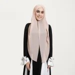 Ramadan prêt à porter aimants intégrés capuche Hijab instantanée Premium mousseline de soie femmes musulmanes foulard couverture solide Turban chapeau Bandana