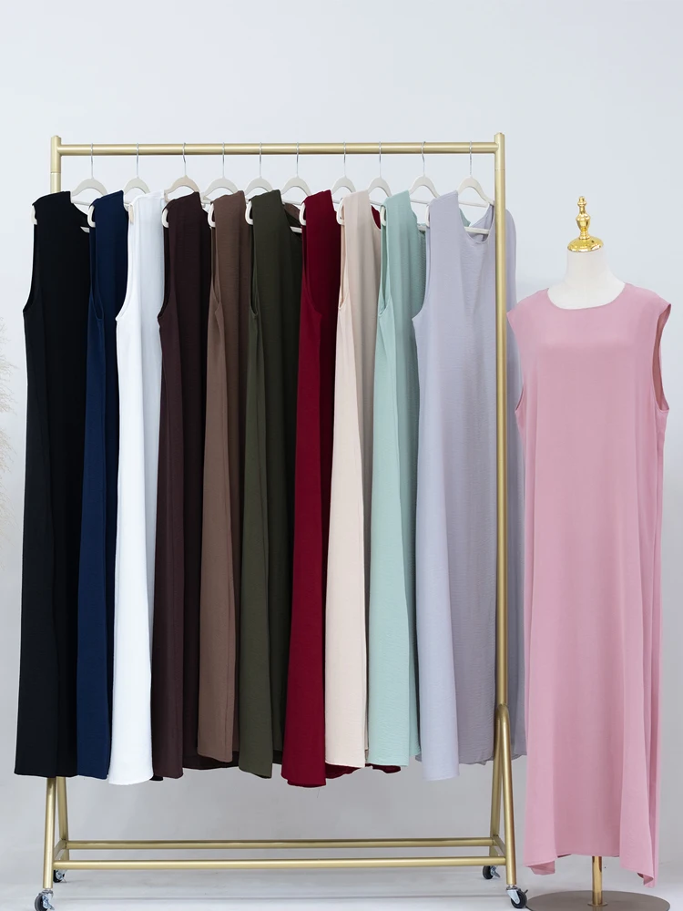 Ramadan noir blanc dubaï vêtements de prière femmes turquie Islam musulman modeste Jersey sous Abaya Robe Kebaya Robe Femme Musulmane