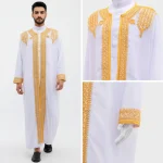 Vêtements islamiques pour hommes Eid Ramadan, Kaftan marocain, Kebaya, Kimono musulman ouvert, Abaya turque, Costume national oriental pour la prière