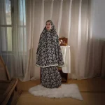 Tenues musulmanes deux pièces pour femmes, imprimé de fleurs de prière, longues chemises à capuche, Hijab, jupe maxi, ensembles de jupes pour femmes, Ramadan, Maroc, musulman