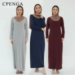 Abaya – sous-jupe extensible islamique pour femmes musulmanes du Ramadan, robe superposée en soie de lait solide, Slip intérieur élastique modeste, 2025