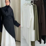 Abayas musulmanes du Moyen-Orient, arabes, de Dubaï pour femmes, ensemble deux pièces avec haut et jupe, robe kaftan modeste pour le Ramadan, vêtements islamiques pour femmes