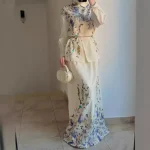 Ensemble deux pièces pour femmes musulmanes, robe à lacets, jupe en Y trempée, Abaya arabe, Kaftan islamique, Turquie Jalabiya Abayas, Ramadan, Dubaï, décontracté