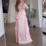 Robe Longue à Lacets pour Femme Musulmane, Kaftan Marocain, Abayas de Soirée Eid, Jalabiya, Islam, Éducatif, Arabe, Dubaï, Maxi, Ramadan