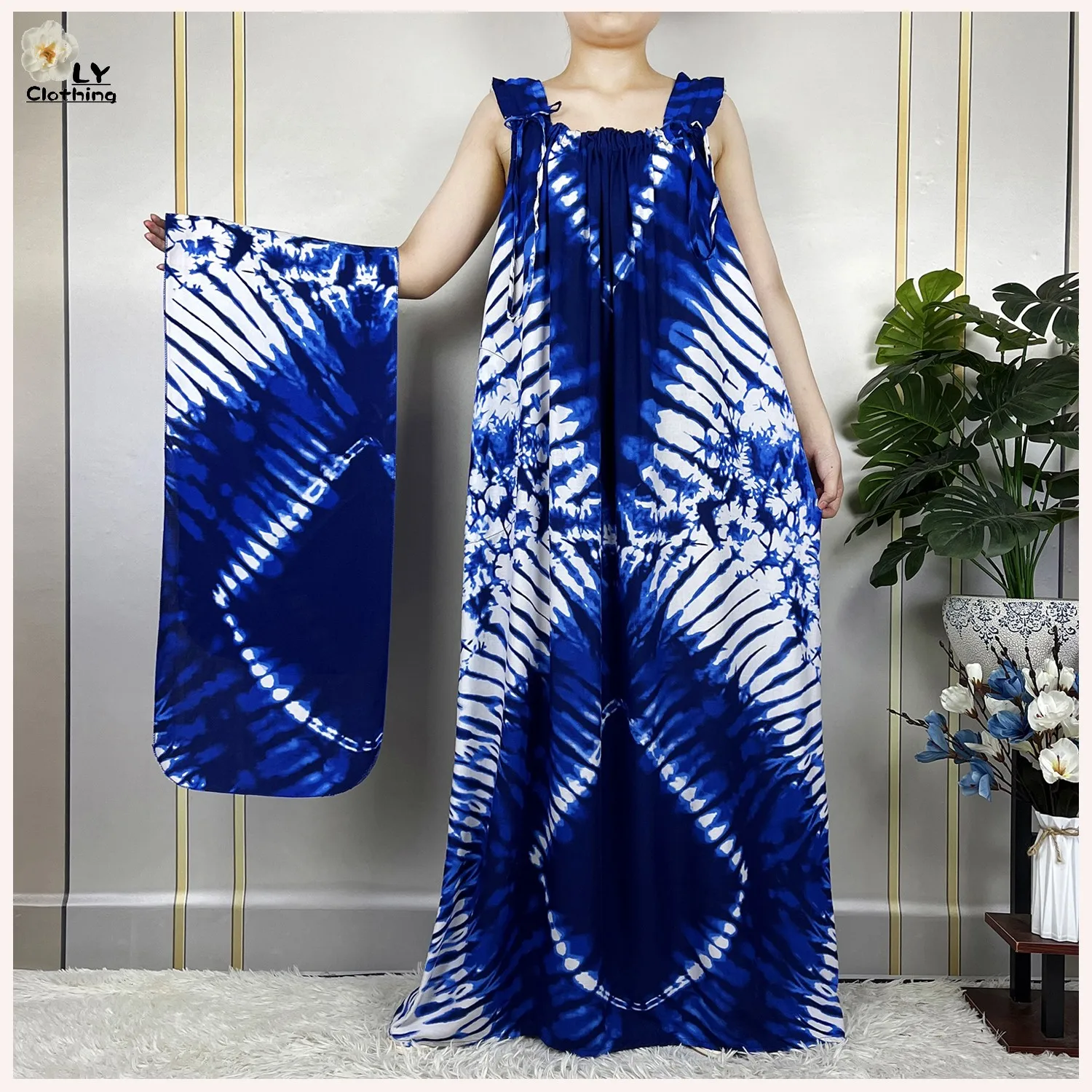 Robe Africaine en Pur Coton pour Femme, Boubou Maxi, Dubaï, Islam, Abaya, Col Bateau, Été, 2023
