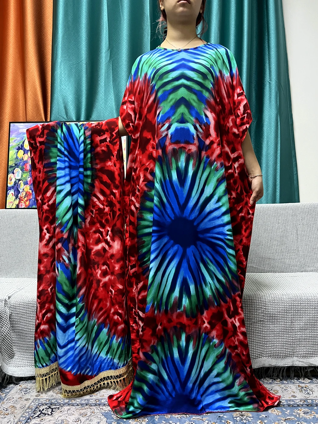Abayas-Robe de prière en coton fleuri pour femmes, vêtement de Dubaï, robes caftan marocaines avec écharpe, Afrique, Turquie, Islam