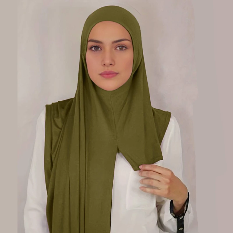 Bonnet musulman Hijab écharpe instantanée Hijab châle musulman longue écharpe enveloppement foulards prière Jersey écharpe pour les femmes mode