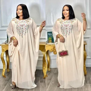 Abayas de Luxe en Mousseline de Soie pour Femme, Boubou, Mode Musulmane, Caftan Marocain, Robes de Soirée de Mariage, Vêtements Africains, Dubaï, 2025