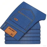 2025 jeans d&rsquo;affaires de mode pour hommes style classique décontracté élastique slim fit jeans pantalons en denim pour hommes noir bleu