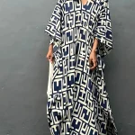 Robes caftans pour femmes, imprimé géométrique, grande taille, couverture de plage pour maillots de bain, col en V, tenues de vacances d&rsquo;été, livraison directe