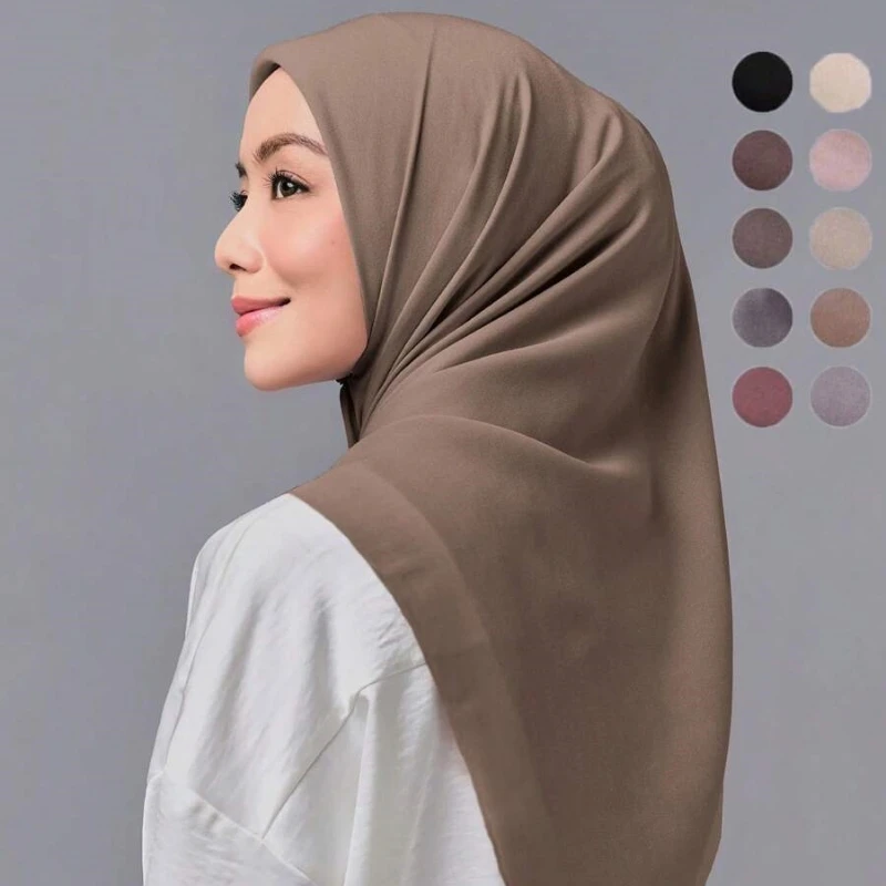 Écharpe Triangle unie, Jersey Modal solide, Hijab élastique, châles musulmans, châles en coton doux, enveloppes islamiques, foulard