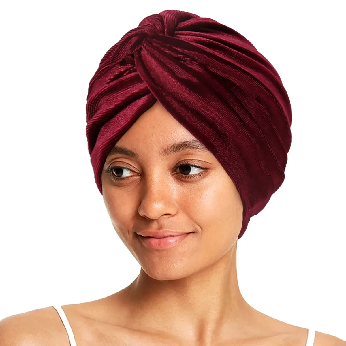 Casquettes Hijab musulmanes en velours pour femmes, couleur unie, Turban indien, Bonnet doux et élastique, accessoires pour vêtements islamiques