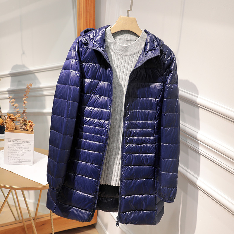Manteau Long et chaud pour femme, avec sac de rangement Portable, doudoune légère, pardessus pour dames, longueur aux hanches, High Street