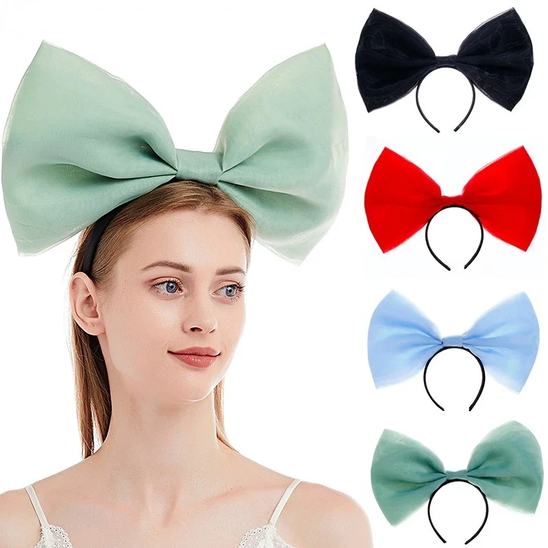 Couvre-chef pour femmes et filles, grand nœud de cheveux, énorme bandeau à nœud papillon, cerceau pour Cosplay, accessoire de cheveux à la mode