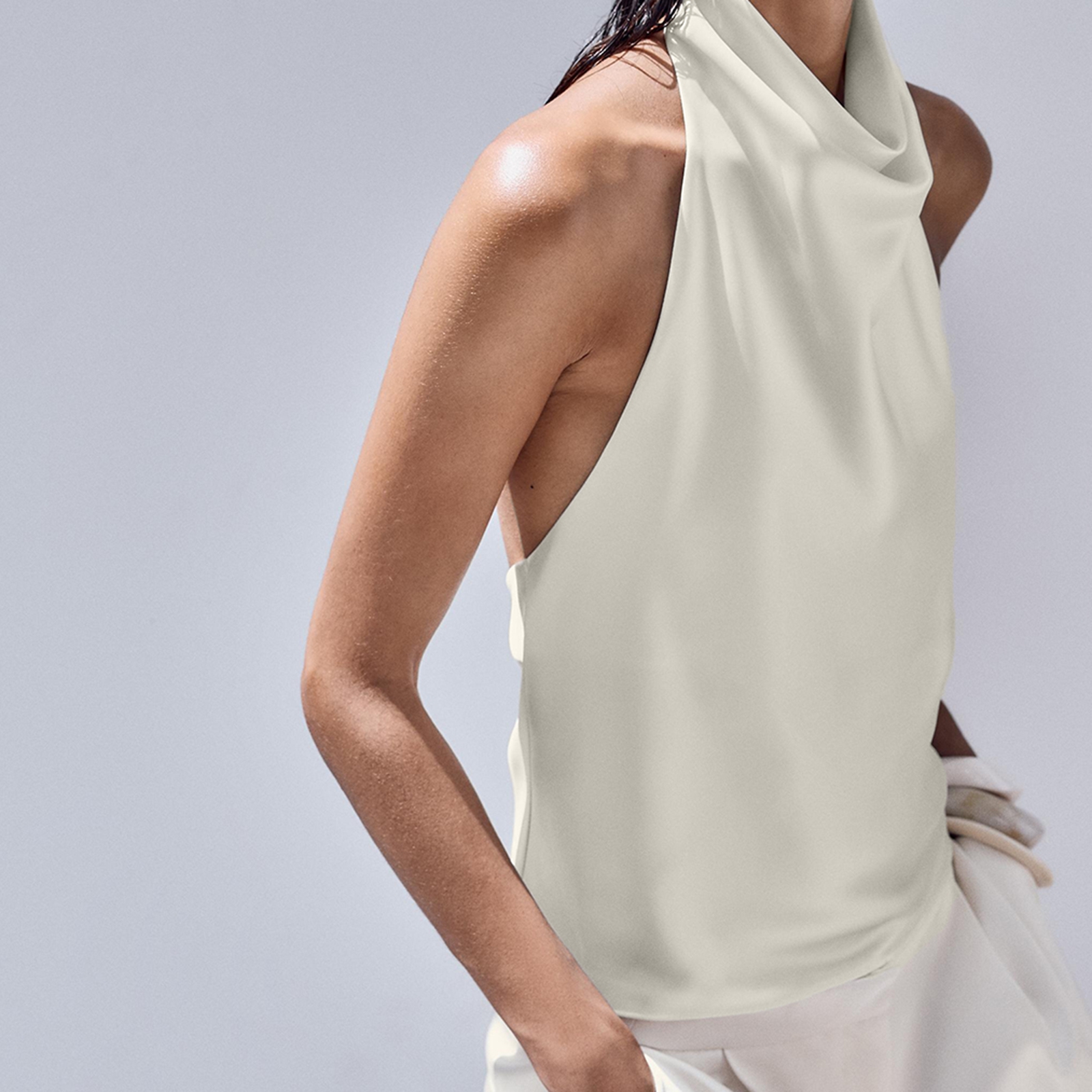 Haut en Satin Sexy pour femmes, col licou, dos nu, gilets pour vacances à la plage, fête d'été, vêtements quotidiens, activité de plein air, Streetwear