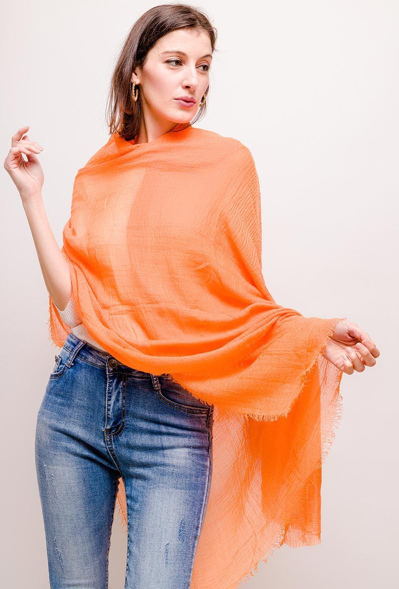 NOUVEAU Foulard d'été Néon Uni Effet Bulle Turban Plissé Voile Ondulé pour Femme Écharpe Iridescente