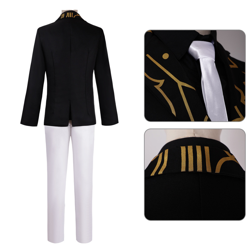 Costume de cosplay sur le thème des démons d'anime, tenue de style gentleman sombre, ensemble complet de vêtements de jeu de rôle pour la scène de Comic Con