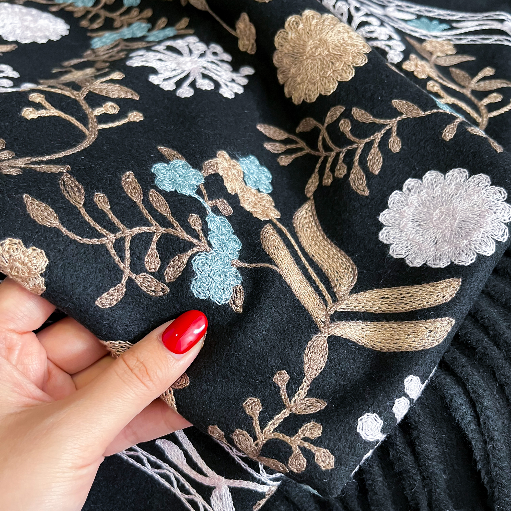 Écharpe chaude en cachemire pour femmes, couverture Pashmina brodée, châle épais, foulard à la mode, Bufanda, Poncho, nouvelle collection hiver