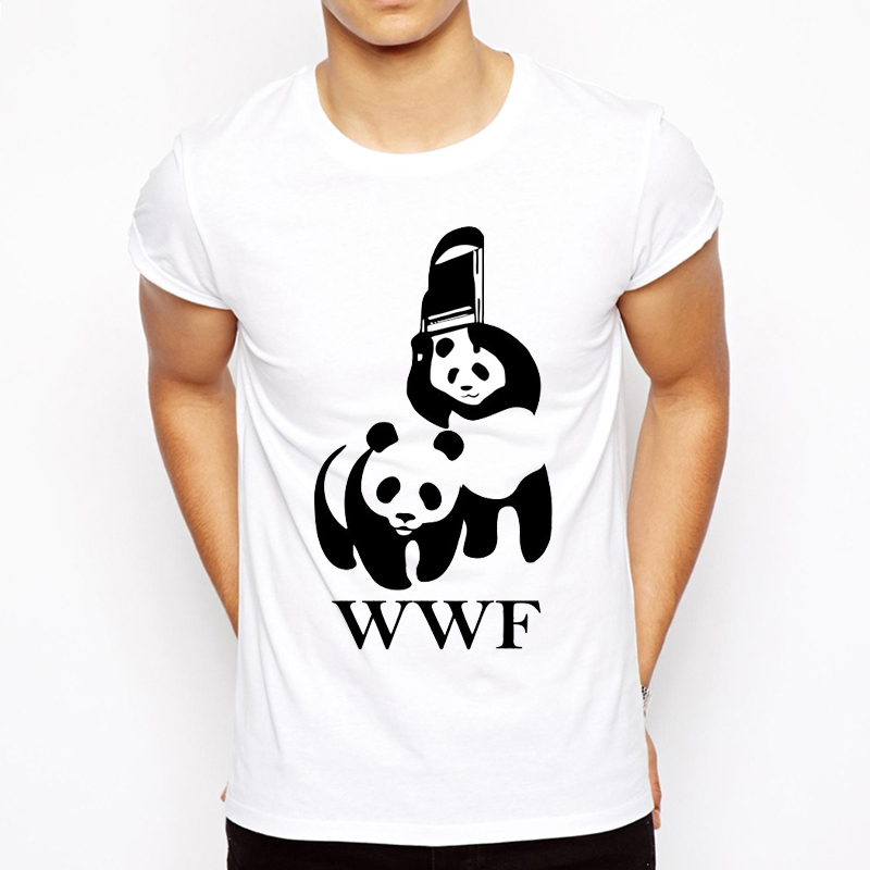 Cool Camiseta T-shirt hommes T-shirt mode d'été drôle T-shirt WWF lutte Panda comédie à manches courtes