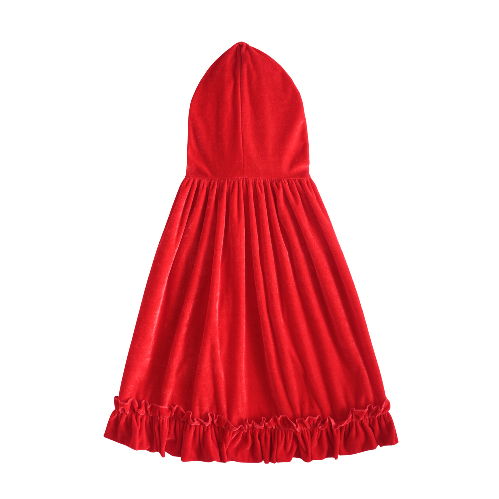 Cape en velours pour cosplay, petit chaperon rouge, dentelle, adaptée pour Halloween et Noël, 550550